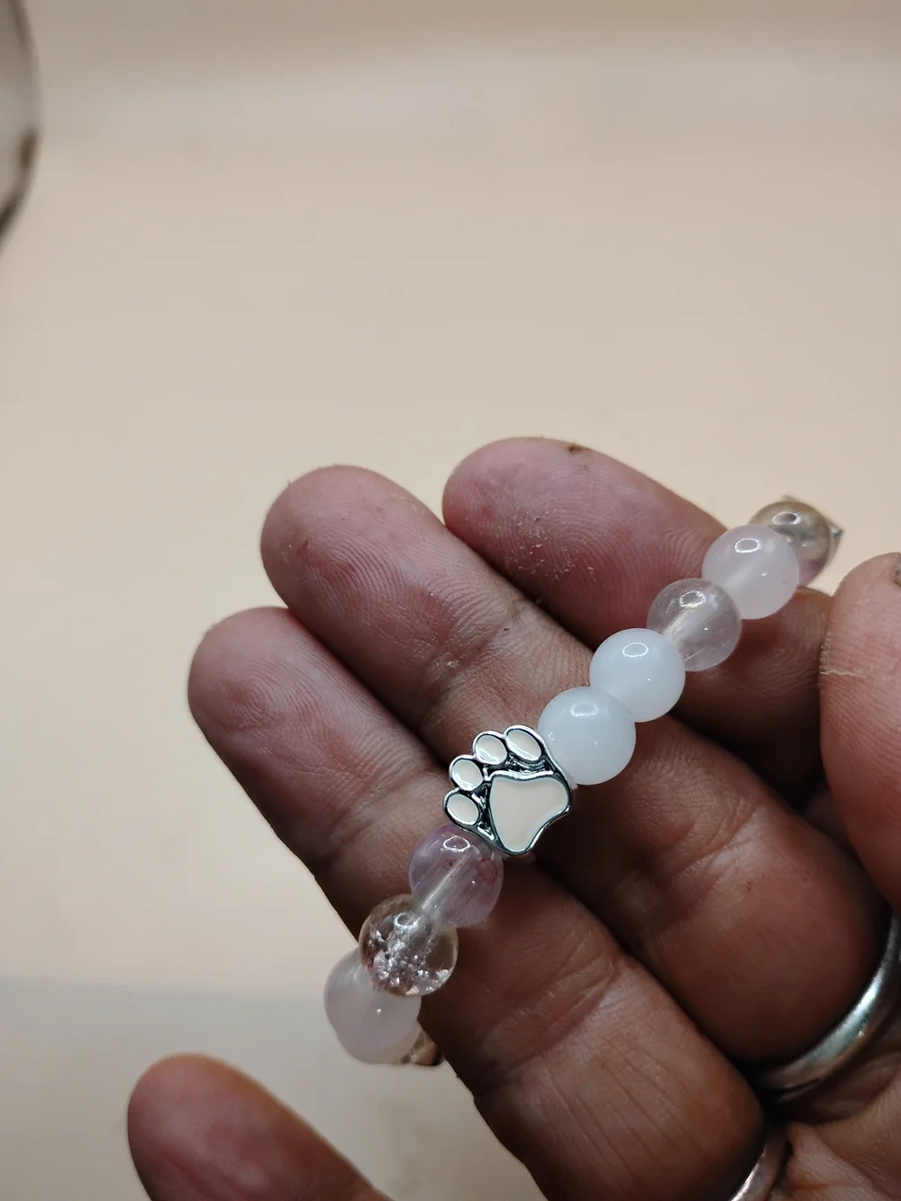 Pink Paws Protection Cat Bracelet — Pink